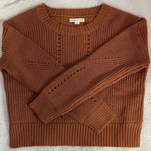 Aeropostale Brown / Burnt Orange  Knit Sweater | Size Medium - Picture 4 of 8